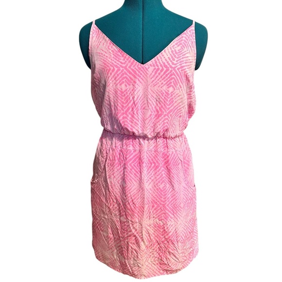 Amanda Uprichard Print Silk V-neck Spaghetti Strap Mini Dress - Picture 1 of 11